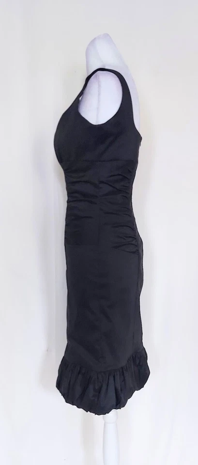 Donna Ricco Little Black Cocktail Dress Size 4 Ruching - Image 4 of 4