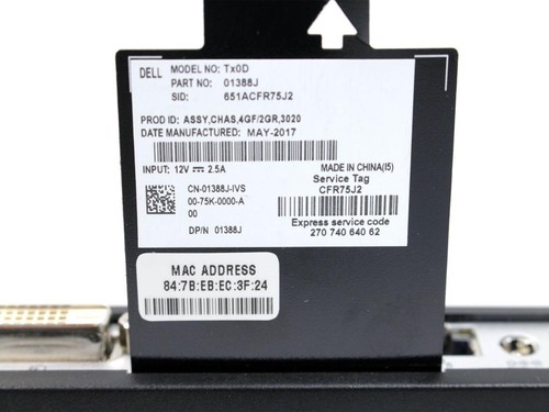 Dell Wyse 3020 MARVEL 88AP2128-B1 1.2GHz 2GB RAM 4GB SSD RJ-45 Thin/Zero Client - Picture 10 of 12