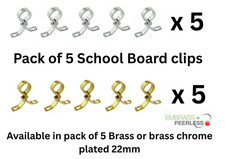 5 x 22mm Pressed Screw-On Clips School Board Brass & Chrome Plated Pipe Fitting