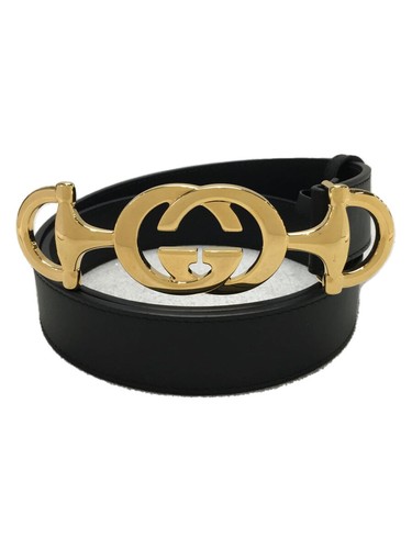 Gucci Belt Leather Black Interlocking 