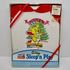 Vintage Wuzzles Butterbear baby sleeper pajamas size L Christmas NOS new Hasbro