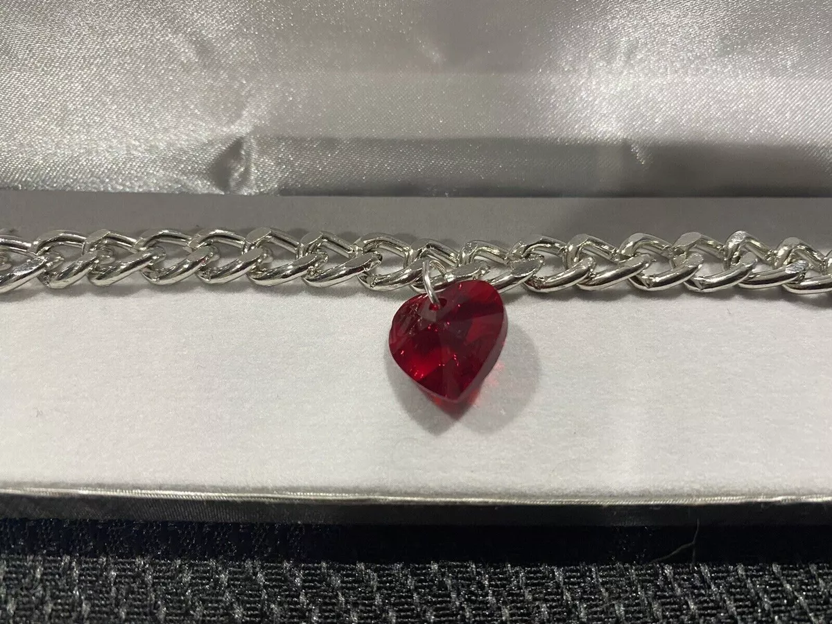 Swarovski Crystal Heart Bracelet Red Heart Exquiste Made with