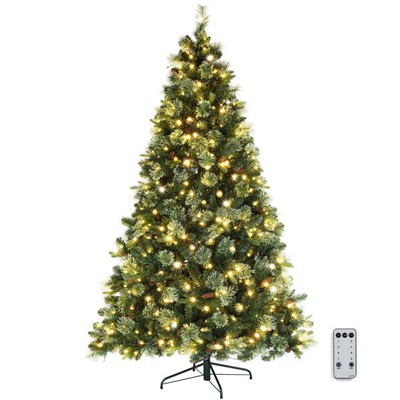 7ft Automatic Tree Structure PE PVC Material 650 Lights Warm Color 9 Modes With