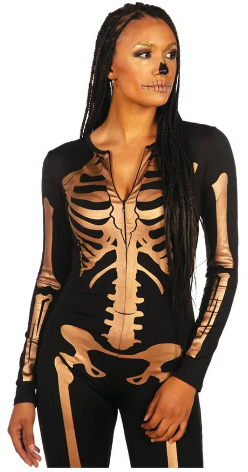 Disfraz de Elfos Tipsy Esqueleto Dorado Talla Grande: 1X Foto 3 de 4