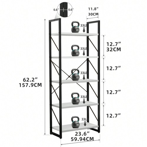 4-6 Tier Wood Bookshelf - Storage Display Rack for Living Room, Home Office - Picture 55 of 83