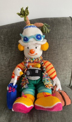 Handgestrickte extra große 28'' Clown Jeans Greenhowes Godfrey Gadabout Kamera Vogel