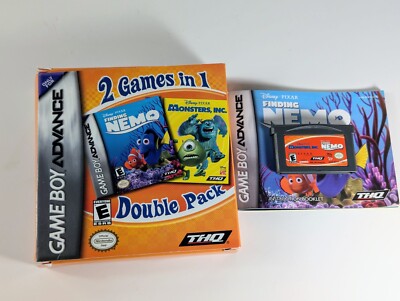 Nintendo Gameboy Advance 2 Games in 1 Finding Nemo / Monsters  Inc. Double Pack