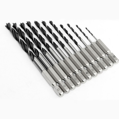 Holzbohrer Spiralbohrer Bohrersatz Bit Bohrer Sechskantschaft Holz 1.5mm - 10mm - Bild 9 von 32