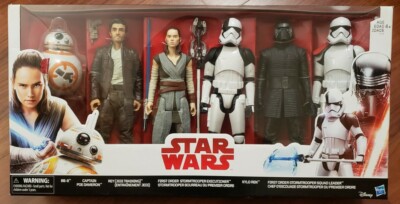 Stars Wars Episode VIII Last Jedi 12 Inch Figures 6-Pack Poe Rey Kylo Ren BB-8 