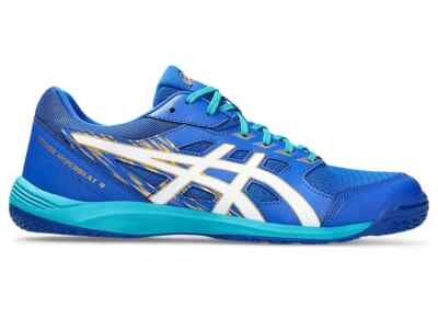 ASICS ATTACK HYPERBEAT 4 1073A056 401 Tuna Blue White Table