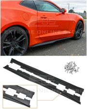 For 16-Up Camaro RS & SS | ZL1 Style ABS PLASTIC Side Skirts Rocker Panel Pair