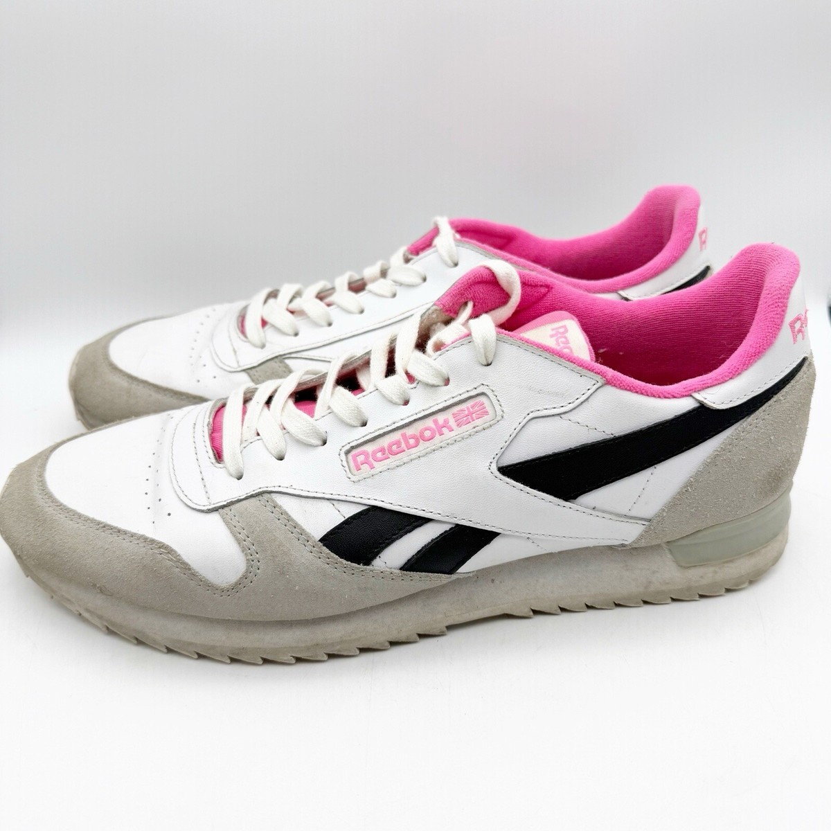 Reebok Men\'s Low Top Lace-Up Athletic Sneaker White/Pink Rubber Sole AR30363W Amazon.com | Reebok Girl main image 2