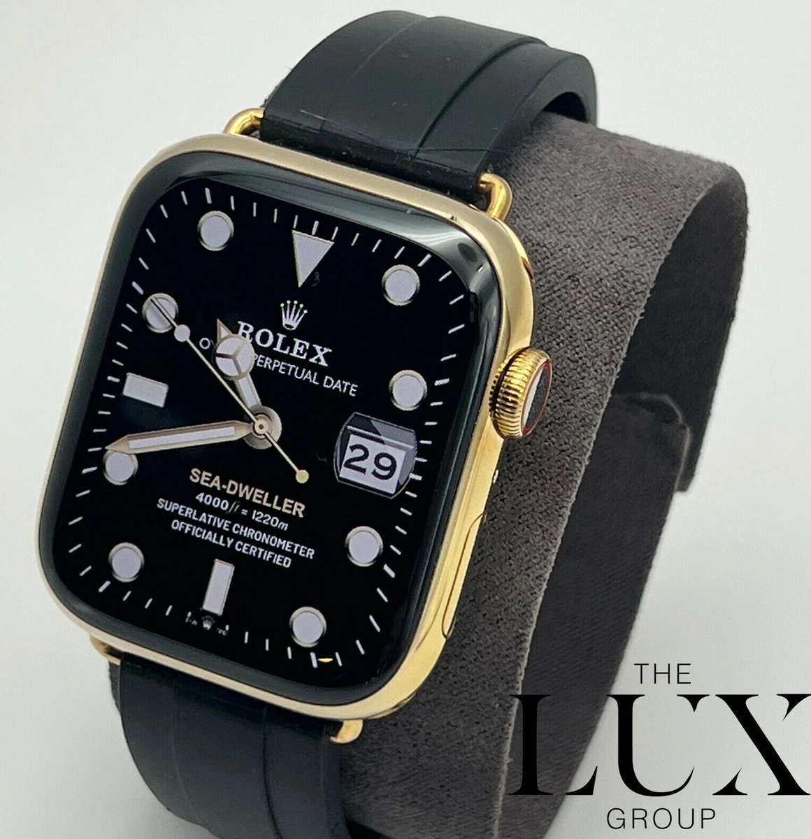 41mm Apple Watch Series 7 24K Gold Plated ROLEX Oysterflex