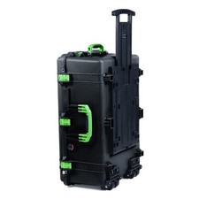 Black  Lime Green Pelican 1650 with foam. Comes with wheels.