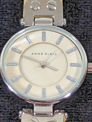 Anne Klein AK/1951 MOP Dial Silver Tone Round Case Lather  display picture 1
