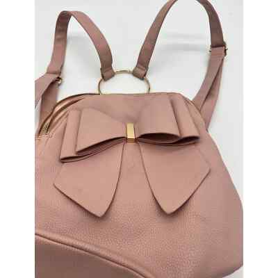 crossi mini.backpack Crossi Pink and Gold Bow Backpack