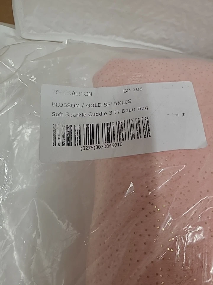 Christopher Knight Home Soft Sparkles 3 Ft Bean Bag Cover Blossom/Gold Sparkles - Image 4 of 4