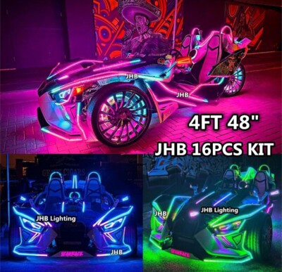 16pcs 4FT RGB CHASING LED WS2811 LED SSL Decoration Strips Lights Remote+APP KIT