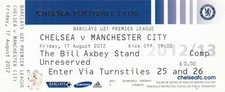 Ticket - Chelsea U21 v Manchester City U21 17.08.12