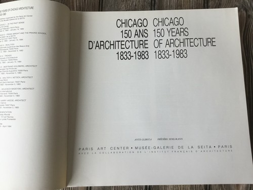 Architecture De Chicago 1833-1983 French & English Dual Language 1985 - Picture 7 of 7