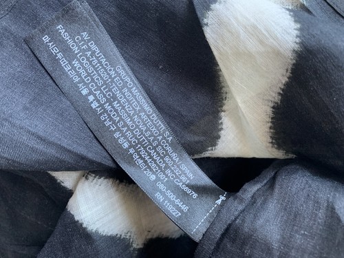 BNWT Womens MASSIMO DUTTI Tie-Dye Black/Cream Shirt Uk10 RRP£59.95 - Picture 8 of 10