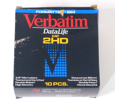 Verbatim Data Life Formatted MF 2HD 3.5 Floppy Disks Discs 7 of 10  Disks