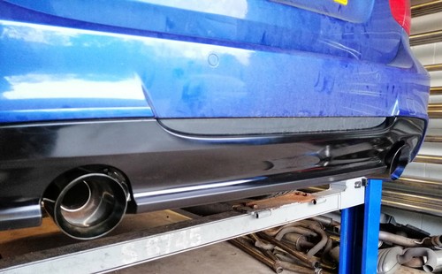 BMW 318D / 320D E90/E92 Twin exit 335 style rear silencer delete - 4" black tips - Picture 5 of 8