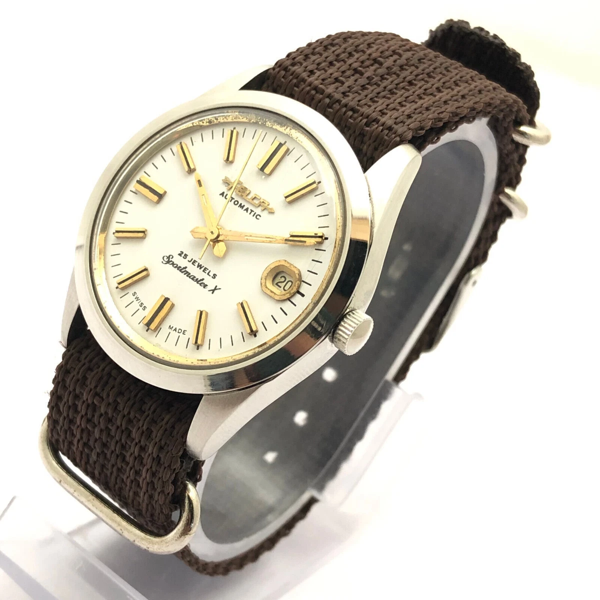 Vintage FELCA Sportmaster X 25 Jewels 36mm Swiss Made Day Date