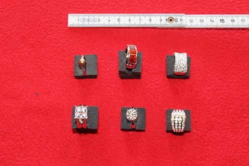 Silberringe, 6 Stück, einer Süßwasserperle, 5 Diamonique Steine Größe 16 - Bild 3 von 9