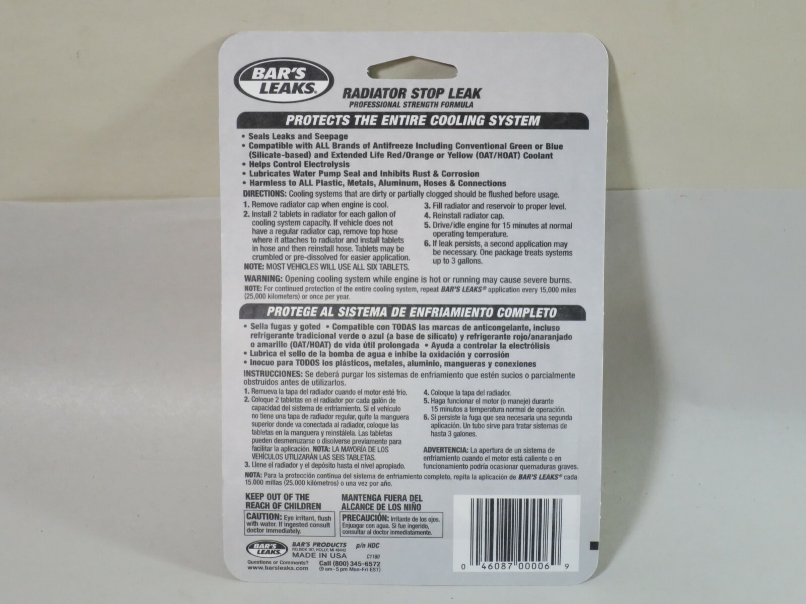 Bar's Leaks HDC Radiator Stop Leak Tablet 60 Grams Professional