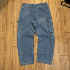 Vintage Y2K Utility Carpenter Jeans Baggy Skater Blue Denim Size 36 x 30