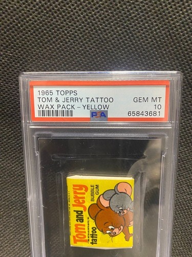 1965 Topps Tom & Jerry Tattoo Wax Pack - Yellow PSA GEM MT 10 65843681 - Picture 4 of 4