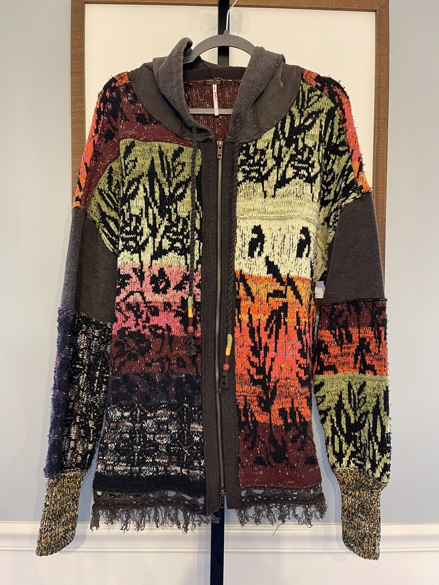 New Free People Golden Hour Cardi Jacket Hoodie sz Small