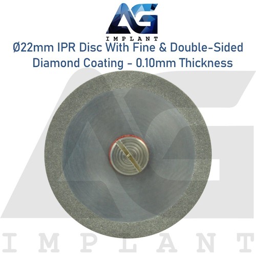 Recubrimiento de diamante fino de doble cara disco IPR de 22 mm 0,10 mandril ortopédico - Imagen 3 de 4