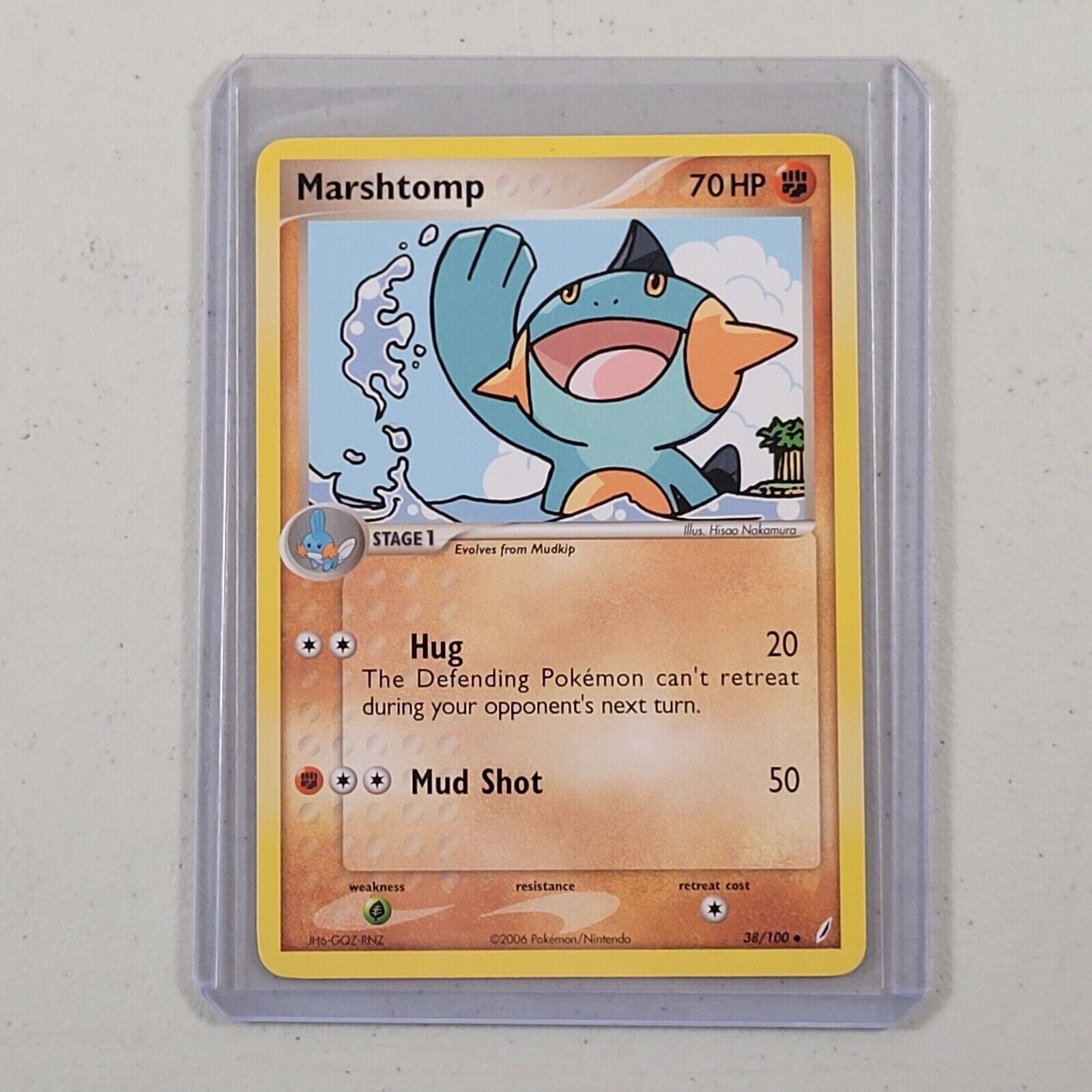 Marshtomp 38/100 Pokemon Card EX Crystal Guardians Uncommon LP Condition
