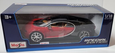 Bugatti Chiron Red/black  1/18 Scale Maisto Special Edition Diecast - New