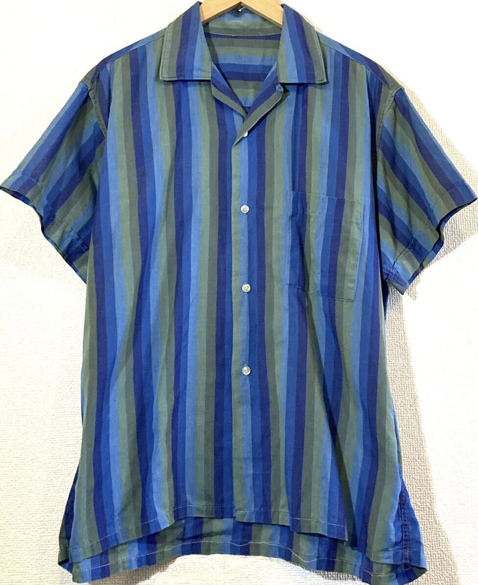 トップス 50~60s stripe camp collar shirt トップス 50~60s stripe camp collar shirt Women's Camp Collar