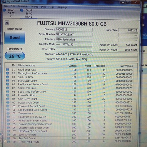 Fujitsu MHW2080BH 80GB 2.5" SATA Laptop Hard Drive - Photo 4/4