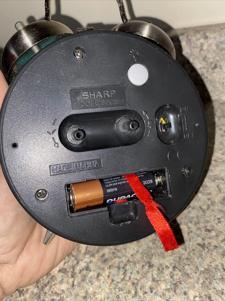 Sharp Twin Bell Alarm Clock, Teal, Touch Activated Back Light - Image 2 of 2