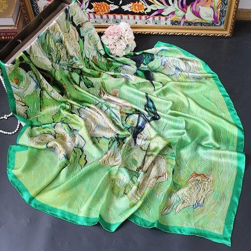 43" Women’s 100% Mulberry Silk Scarf Square Large Scarf Wraps Shawl KM0269 - Picture 34 of 99
