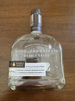 EMPTY Woodford Reserve Double Oaked Kentucky Bourbon Bottle 750 ml Clear Crafts