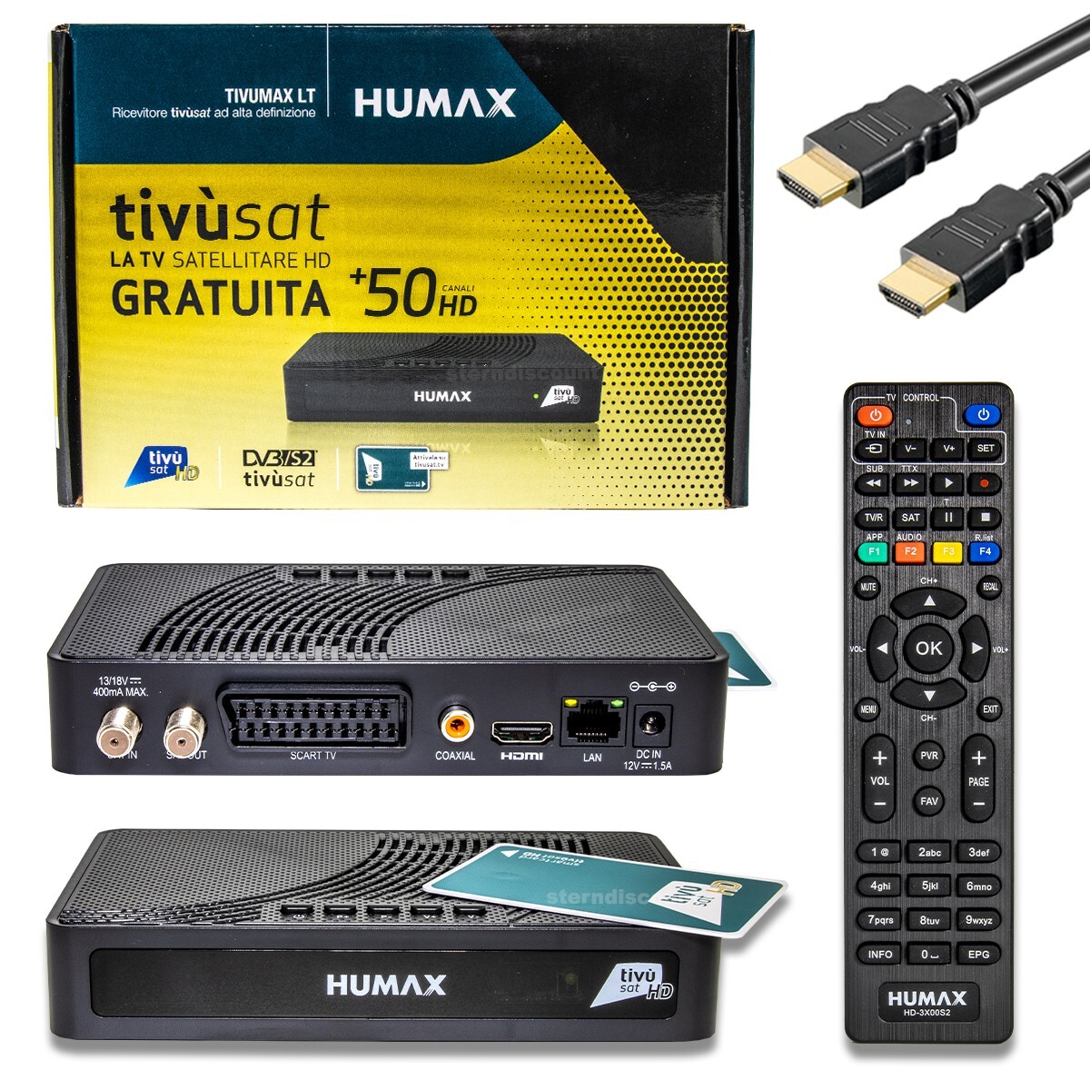 Humax TIVUMAX Satelliten Receiver mit aktivierten Tivusat HD Karte LT3802-DVB-S2