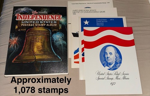 Harris U.S Liberty Stamp Album, Commem Albums/Sets- Approx 1,078 Mints Stamps