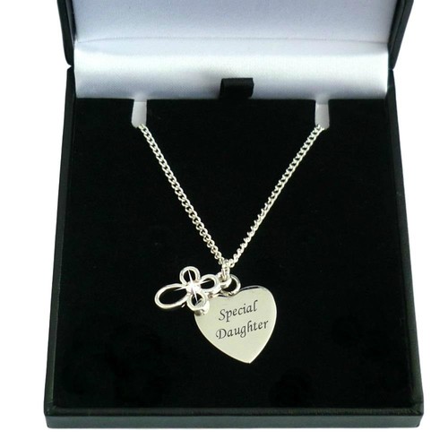 Regalo De Bautizo Primera Comunión Collar De Corazón Grabado - ¡Grabado Gratis! - Imagen 5 de 11