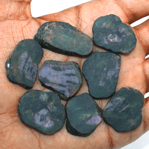 8 Pcs Natural Watermelon Ruby Untreated 24mm-34.8mm Rough Slice Loose Gemstones - Picture 2 of 13