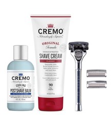 Cremo Barber Grade Shave Kit Razor  Cream  Post Shave Balm  3x Razor Refills