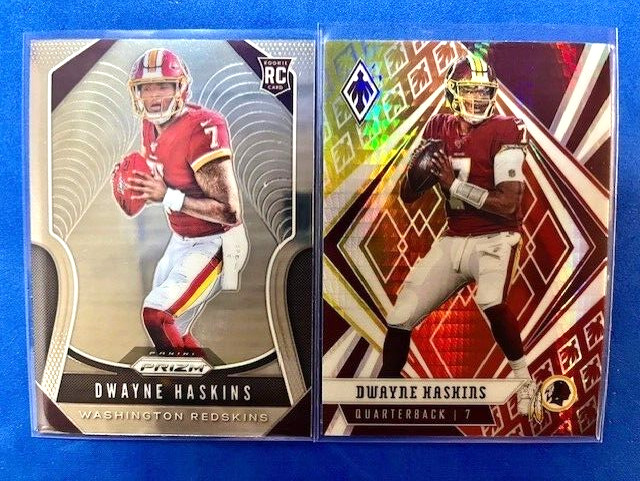 Dwayne Haskins 2019 Panini Prizm RC & 2020 Panini Phoenix Fire Burst - Redskins