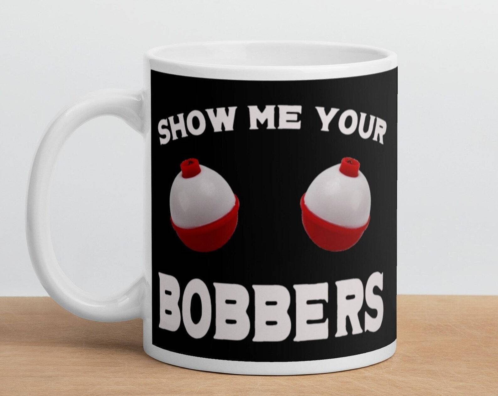 Funny Fishing Bobber White Glossy Coffee Mug Resembling a Tea Cup