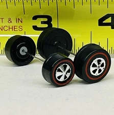 Hot Wheels Redline (REAR CAPPED AXLES +WHEELS)~1 MEDIUM BEARING STYLE WHEELS