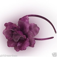 Rose Satin Baby Woman Girl Dress Flower Headband Headpiece Hairband Hairpiece